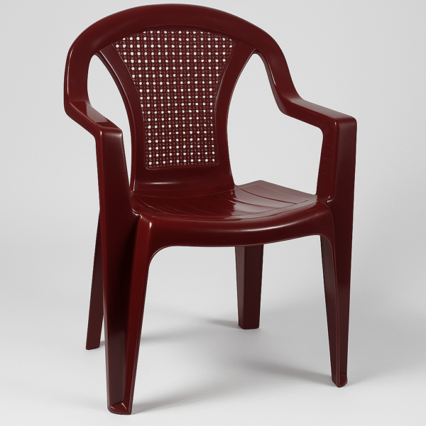 Silla Plastica Caribe con brazo color Corinto Unidad